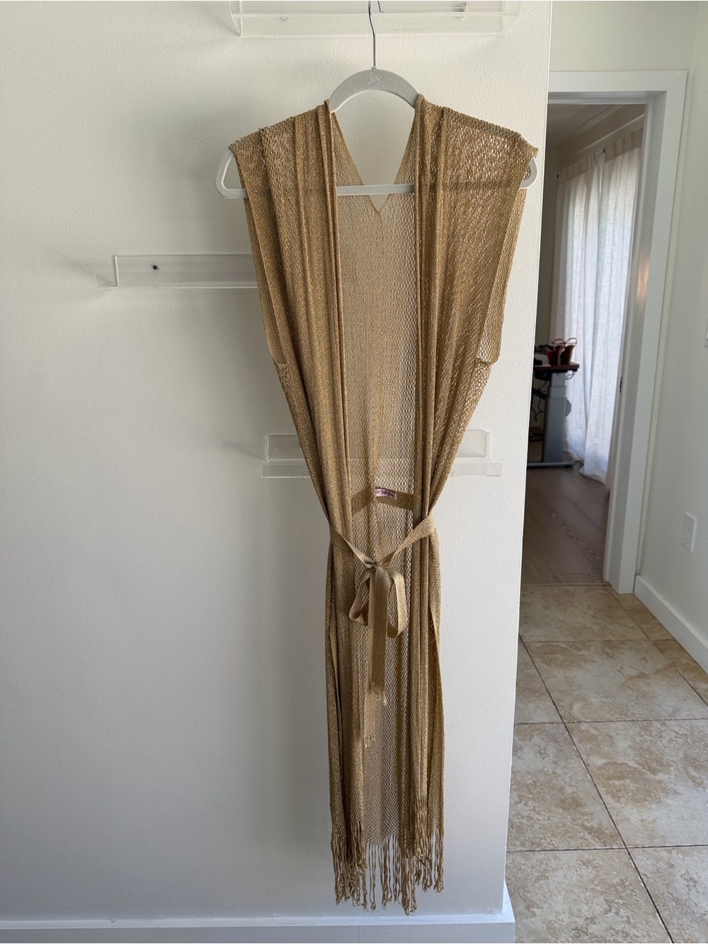 Luli Fama Gold Mesh Fringe Swim Coverup - Picture 4 of 6